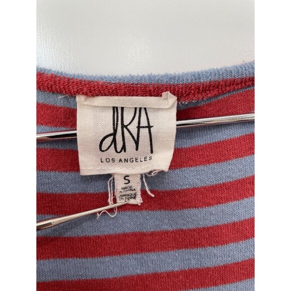 DRA Los Angeles Midi Dress Size Small Striped Sleeveless Scoop Neck Ruffle Hem - Picture 5 of 10